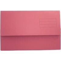 Guildhall Document Wallet DW250-REDZ A4, Foolscap Flap Cardboard Landscape 27 (W) x 14 (D) x 37.5 (H) cm Red Pack of 50