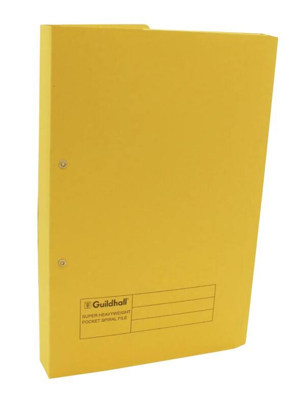 Guildhall Spiral File A4 Yellow Manilla 420gsm Pack of 25