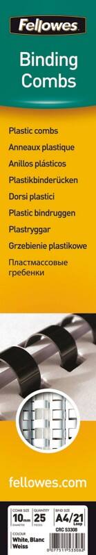 Fellowes Binding Combs A4 10 mm 41-55 PVC (Polyvinyl Chloride) White