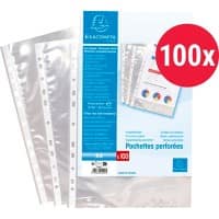 Exacompta Punched Pockets A4 Clear Transparent 0,06mm PP (Polypropylene) Up 5200E Pack of 100