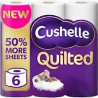 Cushelle Quilted Toilet Roll 3 Ply 4304060 6 Rolls of 236 Sheets