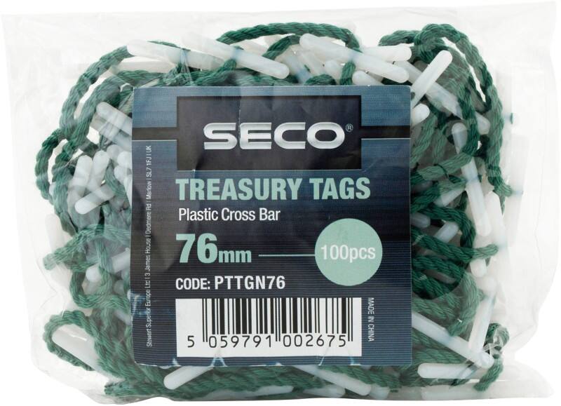 Seco Treasury Tags 76 mm Green Plastic Pack of 100