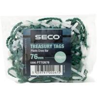 Seco Treasury Tags 76 mm Green Plastic Pack of 100