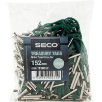 Seco Treasury Tags Metal Green 152 mm Pack of 100