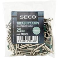 Seco Treasury Tags Metal Green 25 mm Pack of 100