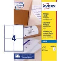 Avery Inkjet Address Labels J8169-25 Yes A4 White 13.9 x 9.91 cm 25 Sheets of 4 Labels