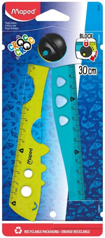 Maped Croc Croc Foldable Ruler Plastic Assorted 22 cm