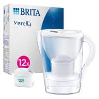 BRITA Marella 1051129 Water Filter Jug 2.4 L White including 12 MAXTRA PRO All-in-1 cartridges