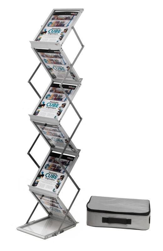 Deflecto A4 Literature Display Silver 36100 275 (W) x 370 (D) x 1,500 (H) mm DE36100