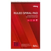 Viking Notepad 125 x 200 mm Ruled Spiral Top Bound Paper Soft Cover Red 100 Pages Pack of 5