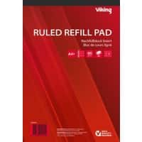 Viking Refill Pad Glued A4+ Ruled Paper Soft Cover Red 160 Pages Pack of 5