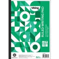 Viking Notepad A4 Ruled Glued Top Bound Paper Soft Cover Green 200 Pages