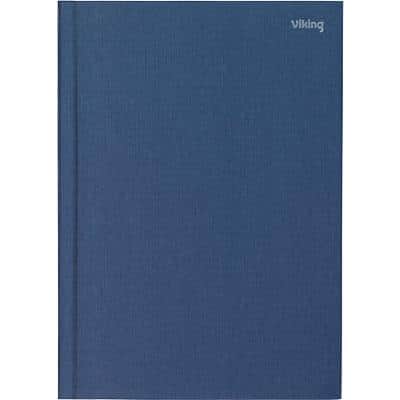 Viking Notebook A4 Ruled Casebound Side Bound Paper Hardback Navy Blue 160 Pages
