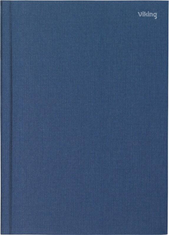 Viking Notebook A5 Ruled Casebound Side Bound Paper Hardback Navy Blue 160 Pages