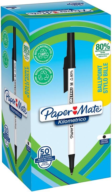 Papermate Kilometrico Ballpoint Pen Medium Black Pack of 50