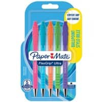 Papermate FlexGrip Ultra Ballpoint Pen Black Ink Fine Assorted Pack of 5