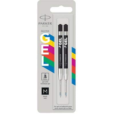 Parker S-GEL Pen Refill Ballpoint Fine Black Pack of 2