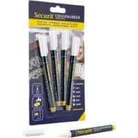 Deflecto BL-SAM100-V4-WH Chalk Marker White Fine Chalk 1 - 2 mm Pack of 4