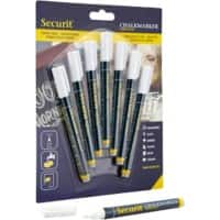 Deflecto BL-SMA100-V7-WT Chalk Marker White Fine Chalk 1 - 2 mm Pack of 7