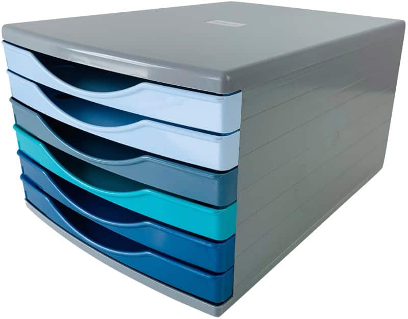 Deflecto Cool Breeze Letter Tray Plastic Blue 6 Drawers 29 x 40 x 21.4 cm A4