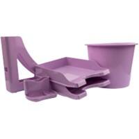 Deflecto Desk Organiser Plastic Lavender Set of 5