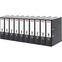 Viking Wide Lever Arch File A4 Portrait 80 mm Black 2 Rings Cardboard Marbled Portrait Pack of 10