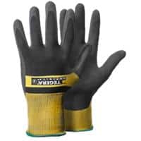 TEGERA Infinity Non-Disposable Precision Gloves Nitrile, Nylon Size 9 Black, Yellow 6 Pairs