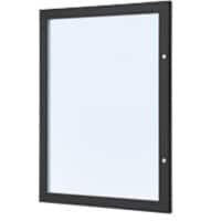 SHOWDOWN Menu Board Magnetic A4 Wall Mounted with Screws Lockable 50.5 (W) x 67.9 (H) cm Black