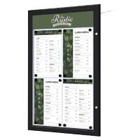 SHOWDOWN Menu Board Magnetic A4 Wall Mounted with Screws Lockable 50.5 (W) x 77.9 (H) cm Black