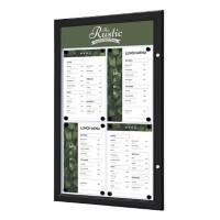 SHOWDOWN Menu Board Magnetic A4 Wall Mounted with Screws Lockable 50.5 (W) x 77.9 (H) cm Black