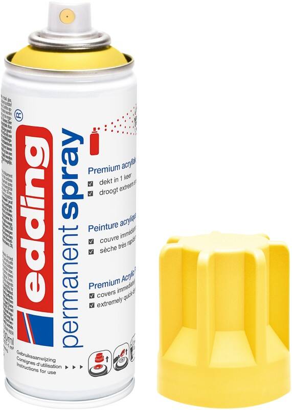 edding Permanent Spray 5200 Matt Paper (Carton, Cardboard), Plastic, Glass, Wood, Metal (Steel/Iron), Concrete,Stone, Ceramic, Terracotta, Canvas, Wallpaper, Wicker Pack of 6 of 200 ml