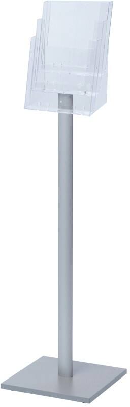 SHOWDOWN A4 Brochure Stand Silver MB3C230 330 (W) x 330 (D) x 1,165 (H) mm