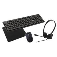 Blaupunkt BLP1921.133 Mouse and Keyboard Set Ear Headphones with Microphone Black