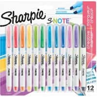 Sharpie S-Note 2138233 Highlighter Pastel Colours  chisel Fine to Broad Not Refillable Pack of 12