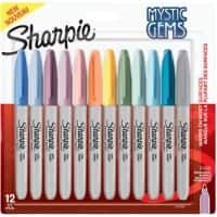 Sharpie Mystic Gems 2157681 Permanent Marker Fine 1mm Assorted Not Refillable Pack of 12
