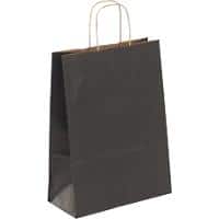 RAJA Carrier Bag Kraft Paper Black 100 gsm 41 x 12 x 36 cm Pack of 50