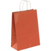 RAJA Carrier Bag Kraft Paper Red 100 gsm 29 x 10 x 22 cm Pack of 50