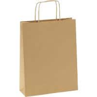 RAJA Carrier Bag Kraft Paper Brown 110 gsm 34 x 8 x 24 cm Pack of 100