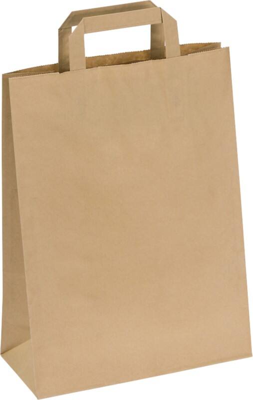 RAJA Carrier Bag Paper Brown 90 gsm 37 x 12 x 27 cm Pack of 250