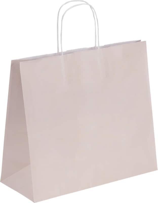 RAJA Carrier Bag Paper Grey 100 gsm 28 x 13 x 32 cm Pack of 50