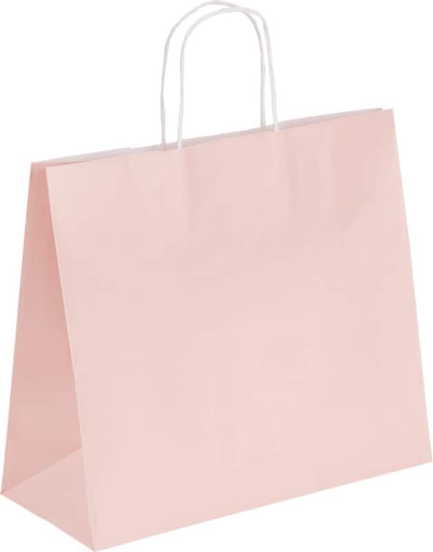 RAJA Carrier Bag Paper Pink 100 gsm 28 x 13 x 32 cm Pack of 50