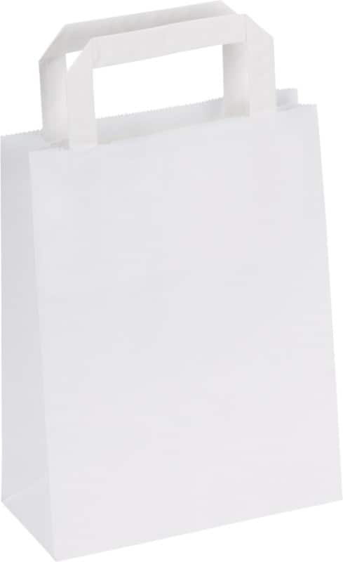 RAJA Carrier Bag Paper White 80 gsm 24 x 8 x 18 cm Pack of 50