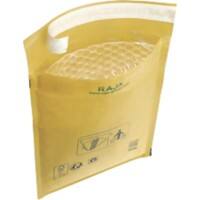 RAJA Padded Envelopes Gold Plain Kraft Paper, PE (Polyethylene) 215 (W) x 150 (H) mm Peel and Seal 75 gsm Pack of 100