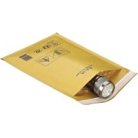 RAJA Padded Envelopes Gold Plain Kraft Paper, PE (Polyethylene) 215 (W) x 120 (H) mm Peel and Seal 75 gsm Recycled 50% Pack of 200