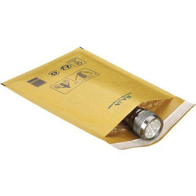 RAJA Padded Envelopes Gold Plain Kraft Paper, PE (Polyethylene) 215 (W) x 120 (H) mm Peel and Seal 75 gsm Recycled 50% Pack of 200