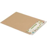 RAJA Mailing Bag Brown Plain Kraft Paper 300 (W) x 240 (H) mm Peel and Seal 125 gsm Pack of 350