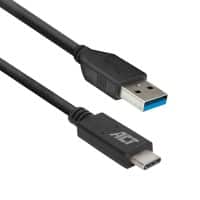 ACT USB A Male USB Cable USB-C Male AC7416 Black 1000 mm