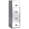 Pierre Henry Steel Filing Cabinet with 4 Lockable Drawers Maxi 400 x 400 x 1250 mm Silver, White