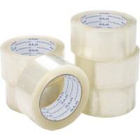 RAJA Packaging Tape Transparent 48 mm (W) x 66 m (L) PP (Polypropylene) Pack of 6