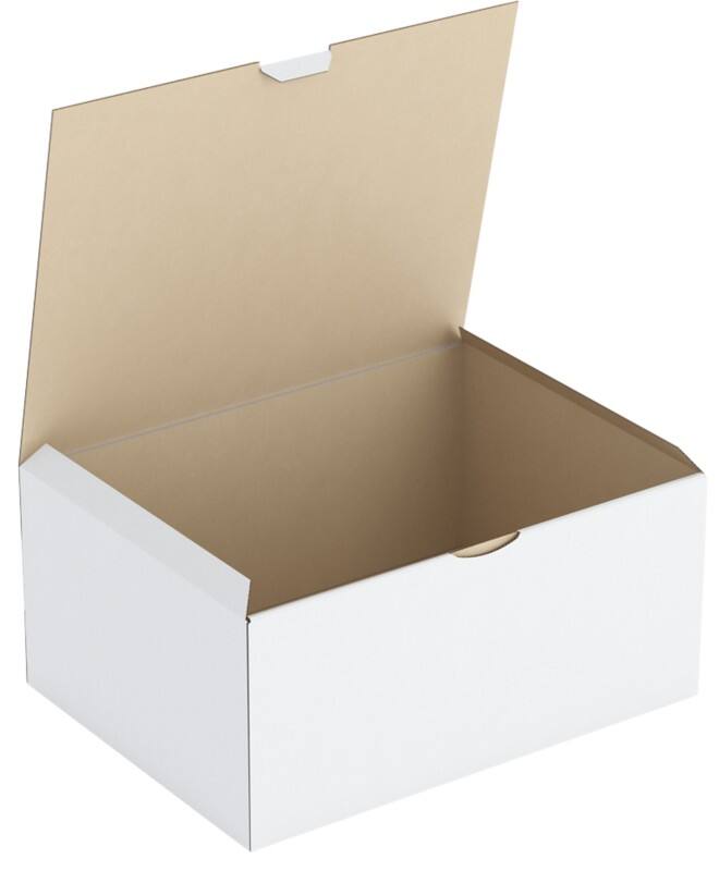 RAJA Corrugated Box Corrugated Cardboard 250 (W) x 80 (D) x 330 (H) mm White Pack of 50